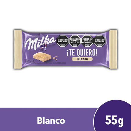Chocolate Blanco Milka, 55 g / 1,94 oz  (pack 6 unidades)