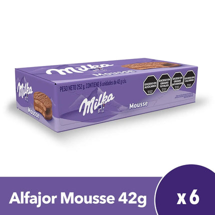 Alfajor Milka Mousse Clasico, 42 g / 1.48 oz (Original box of 6)