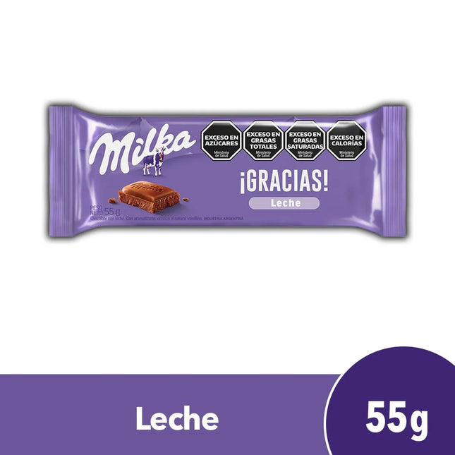 Chocolate con Leche Milka, 55 g / 1,94 oz pack 6 unidades