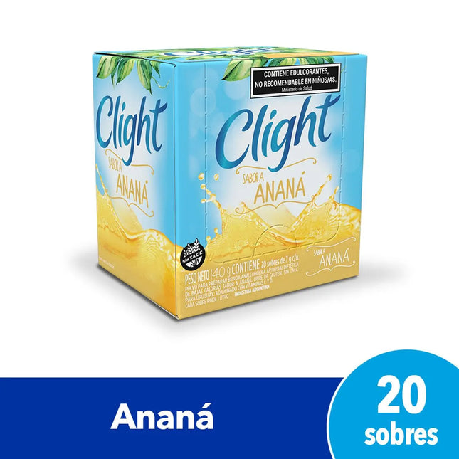 Jugo Clight sabor Anana Sin azucar, sin tacc 8 g / 0,28 oz (Caja de 20 sobres)