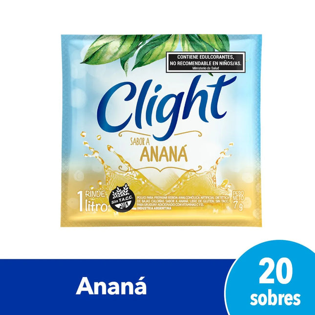 Jugo Clight sabor Anana Sin azucar, sin tacc 8 g / 0,28 oz (Caja de 20 sobres)