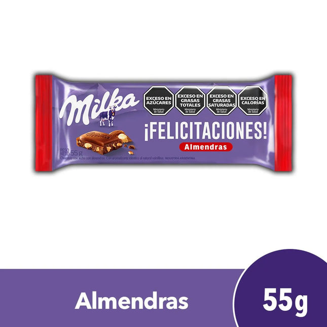 Chocolate con Almendras Milka, 55 g / 1,94 oz pack 6 unidades