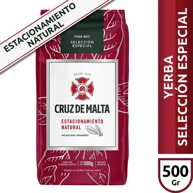 Yerba Mate Cruz de Malta Estacionamiento Natural 500 g – Edición Especial – Envío internacional
