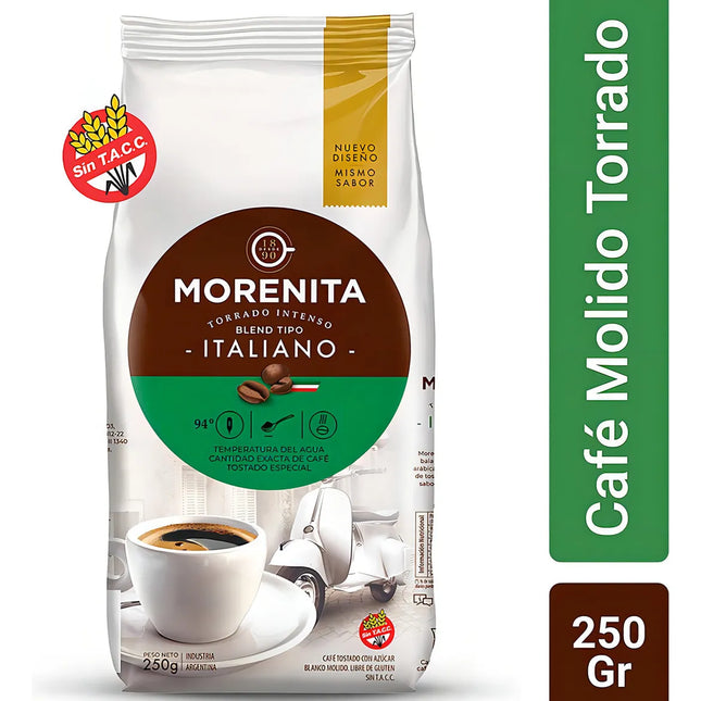 Cafe Morenita Torrado Intenso Blend Tipo Italiano 250g