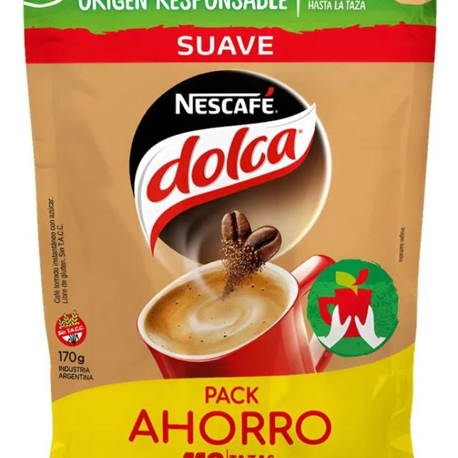 Café instantaneo NESCAFÉ DOLCA, Pouch 170g  Suave