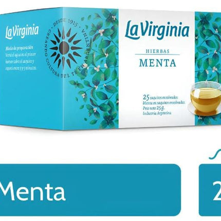 Te La Virginia de Menta. Caja 25 saquitos individuales. 25g