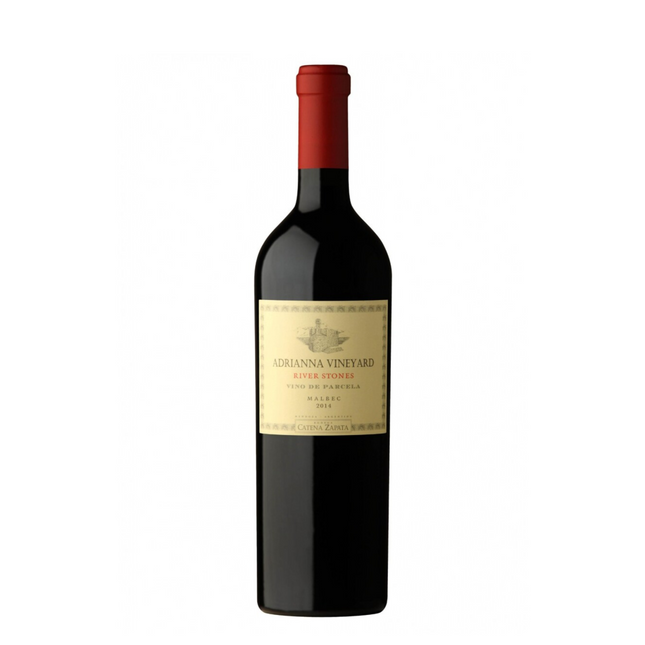Vineyard River Stones Malbec 750 ml – vino tinto ícono argentino de Mendoza con notas de frutos rojos, violetas, especias y mineralidad.