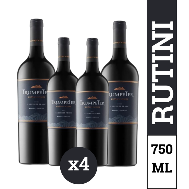 Pack x4 Bodega Rutini Trumpeter Cabernet Franc 750 ml – Vino Tinto Argentino de Mendoza