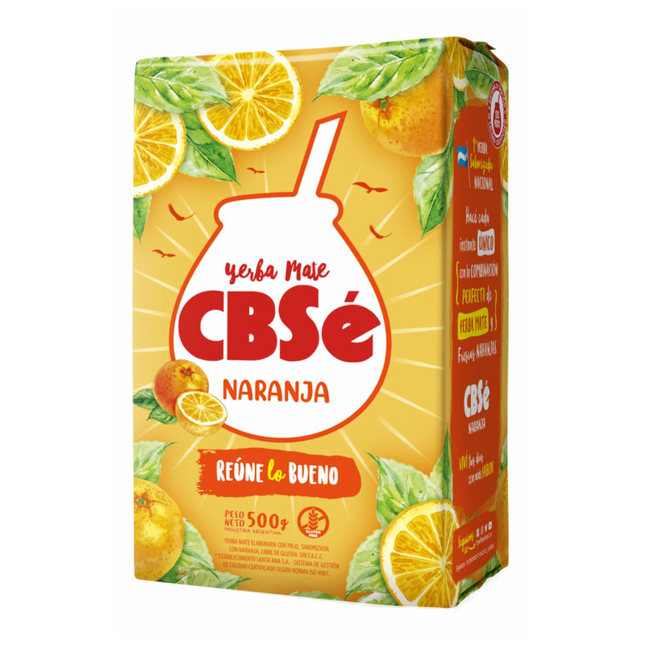 Yerba Mate CBSe Naranja 500 g – Yerba saborizada cítrica argentina