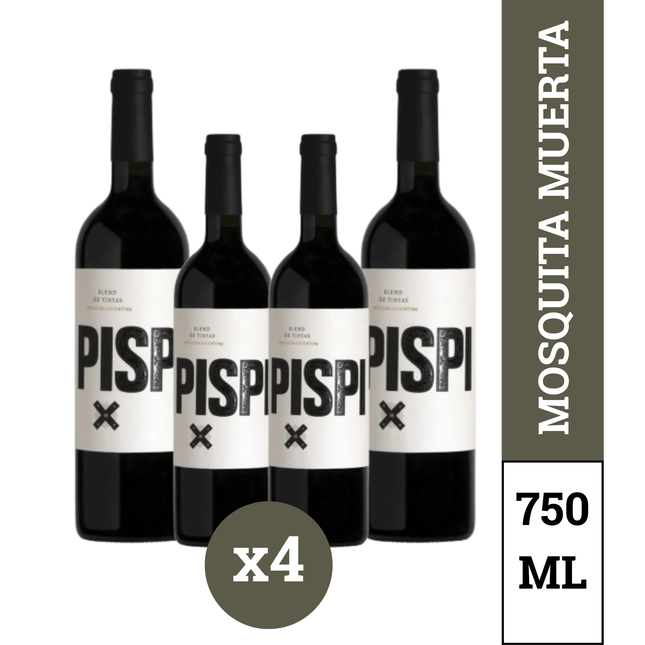 Pispi Blend Pack x4 – Vino Tinto Argentino de Mendoza 750 ml / 25.3 oz