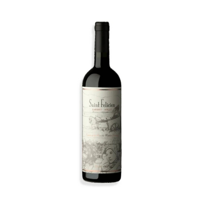Saint Felicien Vino Merlot 750 ml – vino argentino premium de Mendoza con notas de ciruela, frutas rojas y taninos suaves