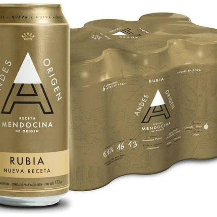 Cerveza Andes Origen Rubia, 473 ml / 99,88 oz (Pack de 6)