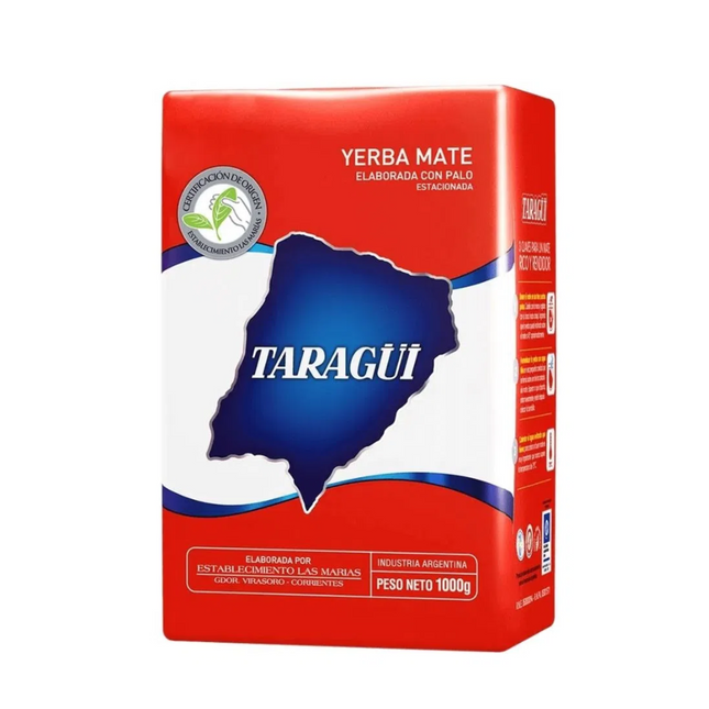 Taragüí Yerba Mate Clásica Con Palo 1 kg / 35.2 oz – yerba argentina con sabor intenso y equilibrado