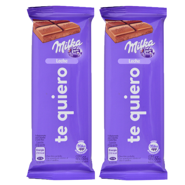 Chocolate con Leche Milka, 55 g / 1,94 oz pack 6 unidades